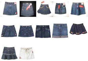 Vintage Gymboree girl school schoolgirl denim jean skirt skort holiday happy 5 8 - Picture 1 of 7
