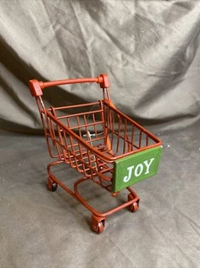 Shopping Cart Metal Ornament Grocery Store Food Miniature Doll House Furniture - Picture 1 of 8