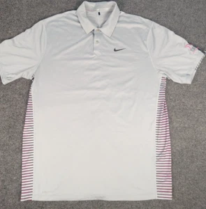 Nike TIGER WOODS Polo Shirt Mens L Large Golf Dri Fit GREAT 2 SIDED DESIGN - Picture 1 of 16