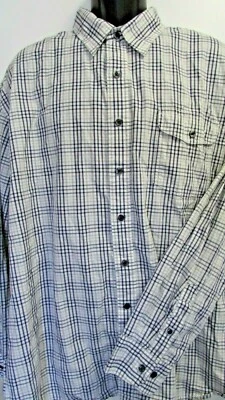 Mens 2XL Plaid Check White Button Long Sleeve Dress Shirt By Foundry - Image 1 of 4
