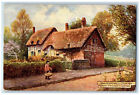 1907 carte postale art Shakespeare's Country Ann Hathaway's Cottage Oilette Tuck