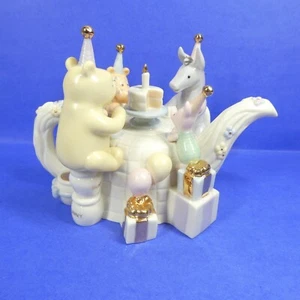 Pooh’s Birthday Celebration Teapot - Lenox Winnie the Pooh Porcelain Disney - Picture 1 of 12