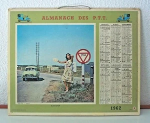 OBERTHUR - ALMANACH des PTT 1962 - RENAULT DAUPHINE et ECOLE DE CONDUITE - Picture 1 of 2