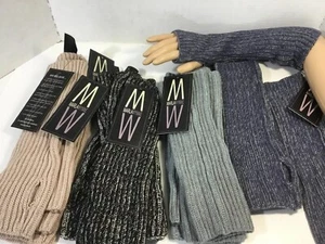 MarlaWynne Fingerless Gloves Wrist Arm Hand Long Knitted Winter Choice of Pair - Picture 1 of 4