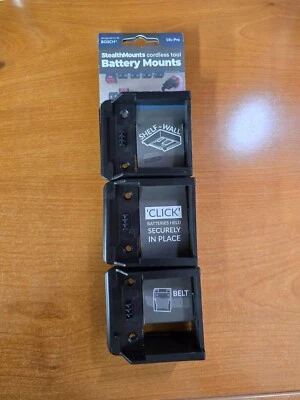 StealthMounts 18V Bosch Battery Holder - 6 Pack, Black, Plastic - Image 1 of 2