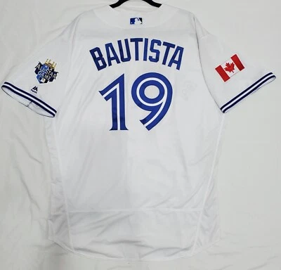 Majestic AUTHENTIC 52 2XL TORONTO BLUE JAYS JOSE BAUTISTA FLEX ON FIELD JERSEY - Image 1 of 4