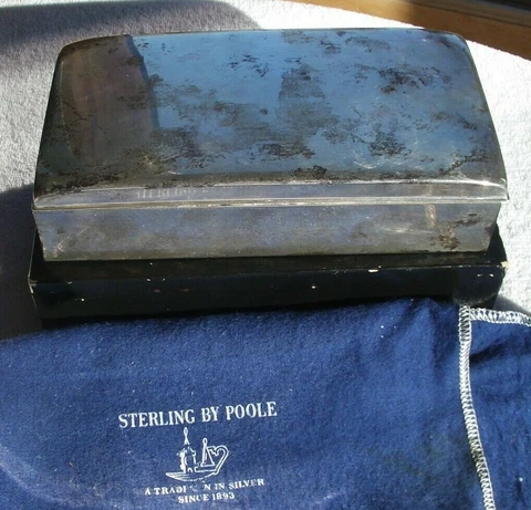 Vintage Sterling by Poole #77 Sterling Silver Presentation Gift Jewelry Box Cover