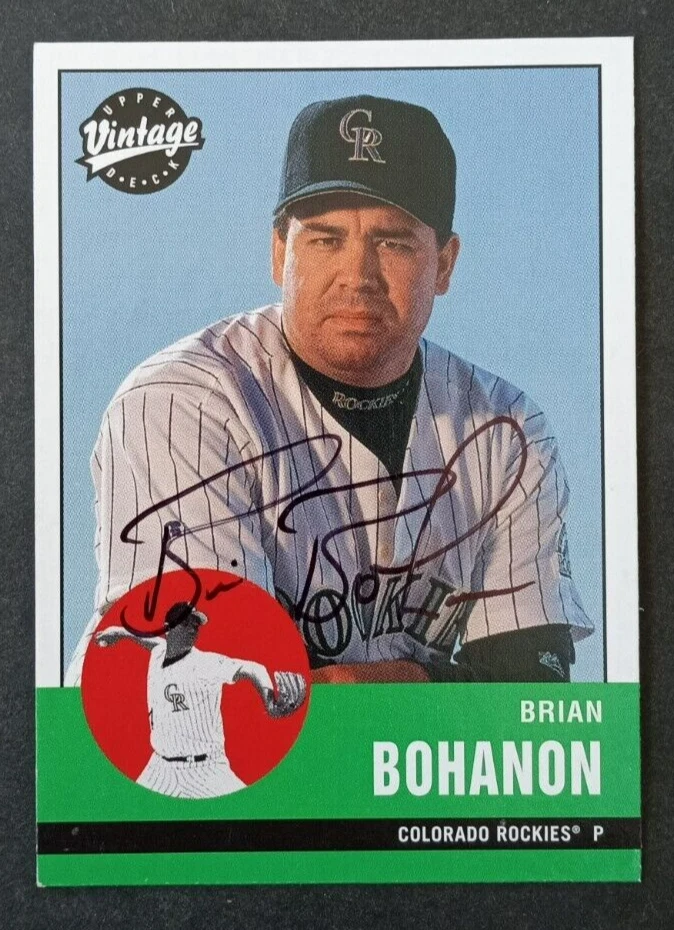 2001 Upper Deck (VINTAGE) SIGNED: Brian Bohanon, ROCKIES #335 - Image 1 of 1