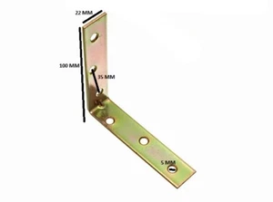 Corner Brace Angle Repair Bracket Yellow Zinc Plated Steel 100mm ( Pack 20 ) - Picture 1 of 1