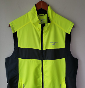 Brooks Men's Athletic Vest Running Sleeveless Full Zip Neon Yellow Size Large