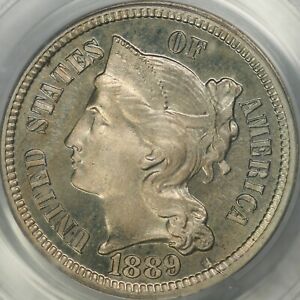 1889 Proof Three Cent Nickel PCGS PR65 CAC