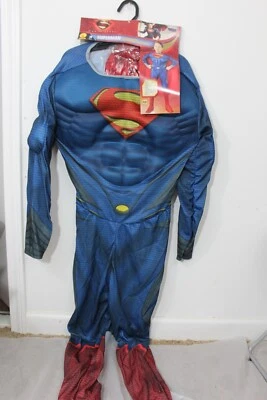 SUPERMAN MAN OF STEEL Large 12-14 Boys Child Costume Rubie's 883992 Cosplay NEW - Image 1 of 4
