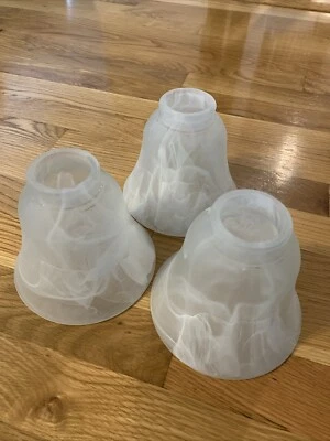 3 Ceiling Fan Light Glass Globe Replacement.  Beautiful Swirl Pattern - Image 1 of 4