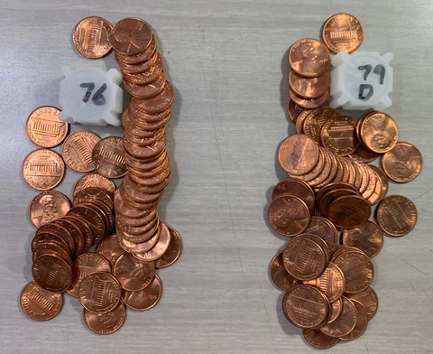 US Coins 1976 & 1979D Two Uncirculated Rolls Cover