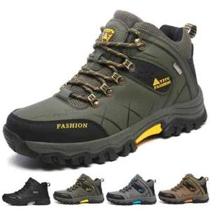 Men's Outdoor Hiking Boots High Top Trekking Shoes Comfortable Non-slip Sneakers - Picture 1 of 25