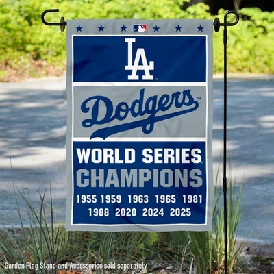 LA Dodgers 9 Time World Champions Series Garden Flag and Yard Banner - Image 1 of 4