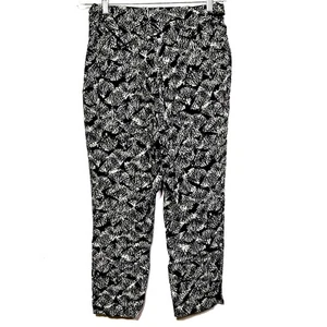 Pantalones People Tree para mujer talla 10 algodón orgánico informales negros blancos bolsillos - Imagen 1 de 9