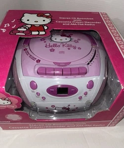 Vintage Hello Kitty Sanrio Cute Portable Stereo,CD,Cassette Player Radio Boombox - Picture 1 of 9