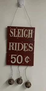 Old Fashioned Vintage Style Modern Schlittenfahrten 0,50 Cent Schild Farbe Dunkelrot - Bild 1 von 8