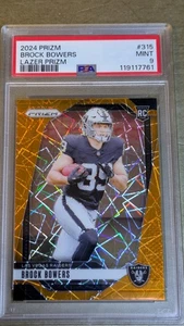 2024 PRIZM BROCK BOWERS LAZER PRIZM #315 PSA 9 - Picture 1 of 10