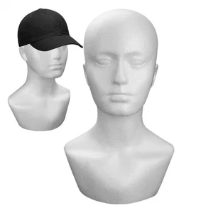 Foam Male Display Mannequin Head Dummy Wigs Hat Scarf Stand Model - Imagen 1 de 12