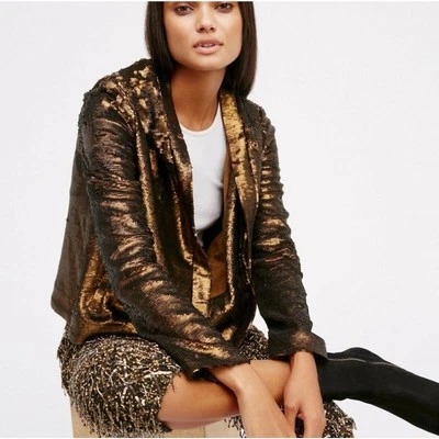 Женская куртка с капюшоном FREE PEOPLE Terra Cooper с блестками размер средний - Изображение 1 из 4