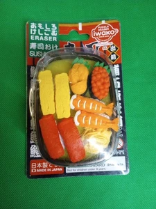 IWAKO SUSHI Oke Japanese Puzzle Erasers Card Set - Picture 1 of 2