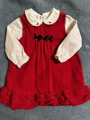 Vestido de pana Nursery Rhymes rojo con lunares 12 meses Foto 1 de 4