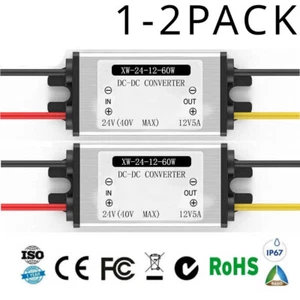 DC 24v to 12v Step Down Converter Reducer Regulator 5A 60W Power Supply Adapter - Picture 1 of 11