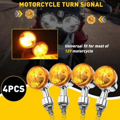 4PCS TURN SIGNAL LIGHTS AMBER FOR KAWASAKI VULCAN VN 1500 1600 1700 2000 800 900 - Image 1 of 4