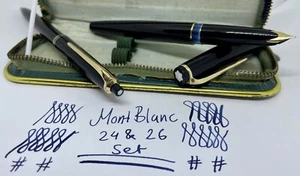 Vintage MINT MONTBLANC 24 & 28 Fountain Pen Ballpoint Set-14k Needle Pt-Restored - Picture 1 of 24