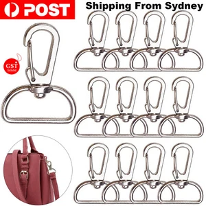 10X Silver 20mm Lobster Clasp Swivel Trigger Clip Keychain Snap Hook Key Ring DI - Picture 1 of 8