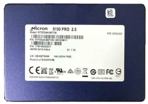 480GB Micron 5100 PRO SSD SATA III 6Gb/s 2.5" Server MTFDDAK480TCB-1AR1ZABYY - Picture 1 of 3