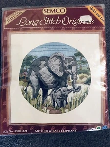 Semco Long Stitch Kit . ‘Mother And Baby Elephant’. New In Packet. - Picture 1 of 6