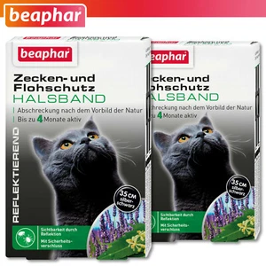 Beaphar 2 x Zecken-Flohband f. Katzen gegen Zecken und Flöhe reflektierend 35 cm - Bild 1 von 1