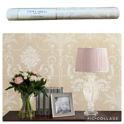 Laura Ashley Wallpaper Josette Linen 113384 11 Yards x 20.5 Inches 56 sq ft - Image 1 of 4