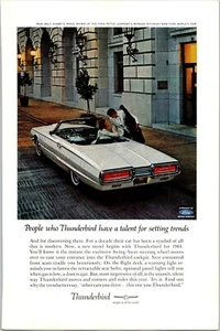 PRINT AD 1964 Ford Thunderbird Wimbledon White Convertible 6.5 x 10 - Picture 1 of 3
