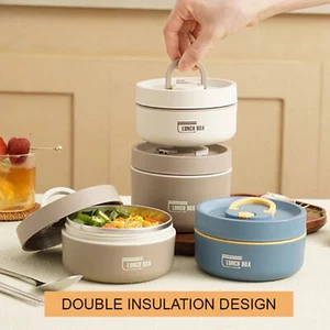 Warmer Lunch Box Kids Adult School Portable Thermal Insulated Hot Food Container - Picture 1 of 17