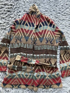 Ralph Lauren Sweater Womens Petite Aztec Southwestern Exclusively Knit Duster - Picture 1 of 8