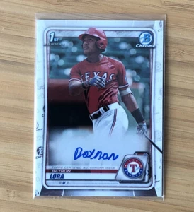 Bayron Lora 1° AUTO 2020 Bowman Chrome Rookie RC #CPA-BL Rangers - Foto 1 di 2