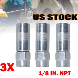 Heavy Duty 1/8 In. Npt Grease Gun Coupler Flat Nozzle (3-pack) NEW - Picture 1 of 10