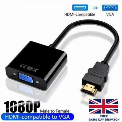 Cable adaptador convertidor HDMI macho a VGA hembra de audio para salida de monitor 1080P - Imagen 1 de 4