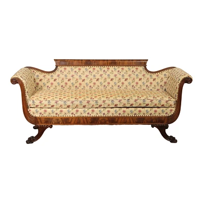 Antique American Empire Carved Mahogany Sofa - Image 1 of 4