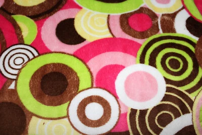 CIRCLES RINGS MINKY CUDDLE SMOOTH SILKY PLUSH SEW QUILT CRAFT FABRIC BTY+PRECUTS - Image 1 of 4