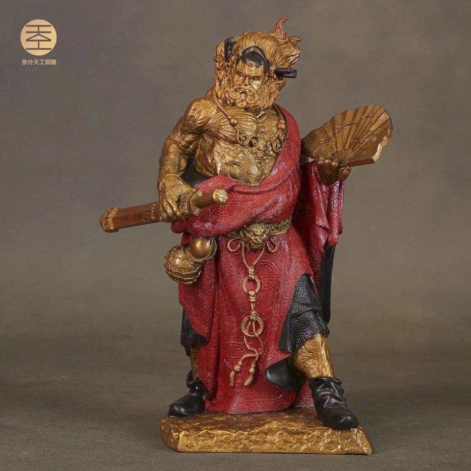 Decoração de casa estátua de Deus exorcista chinesa de bronze fundido à mão Zhongkui 钟馗 - Imagem 1 de 4