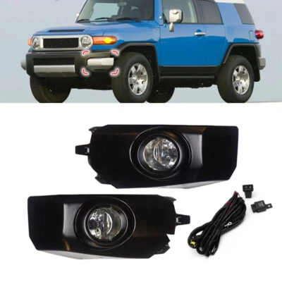 1 Set LED Fog Light Daytime Running Light Black For Toyota FJ Cruiser 2007-2017 - Image 1 of 4