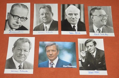 Willy Brandt Heinemann Helmut Schmidt Karl Schiller Walter Arendt Lot Autogramme - Bild 1 von 4