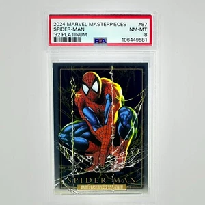 2024 Marvel Masterpieces '92 Platinum #87 Spider-Man - PSA 8 1 - Picture 1 of 3