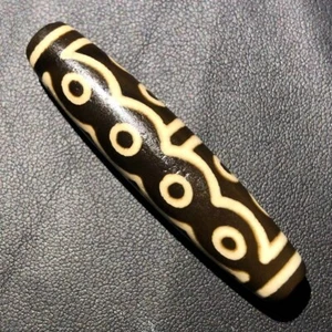 Energy Tibetan Old Agate 15Eye Totem dZi Bead Amulet13.2*57mmN022 - Picture 1 of 7