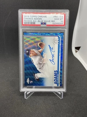 Chance Adams 2019 Topps Chrome RC Auto Blue Wave /150 Yankeea RA-CA PSA 10 - Image 1 of 3